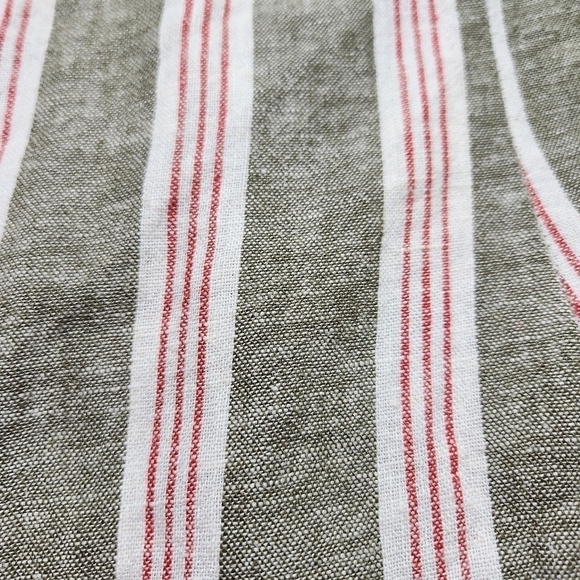 Size L Mini dress Spaghetti straps Linen blend Green white FOREVER 21 #79 - Picture 6 of 15